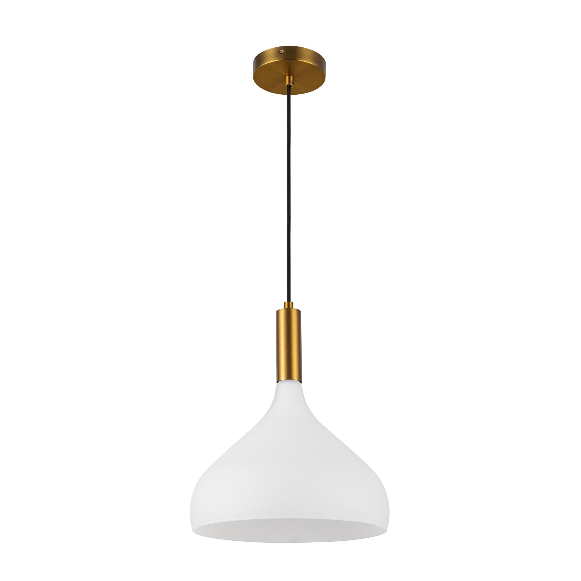 Belleview 12-in Aged Brass/Opal Glass 1 Light Pendant