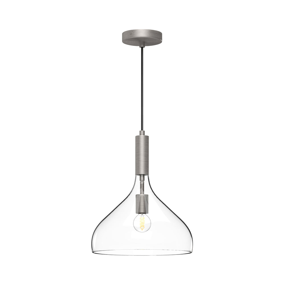 ALORA MOOD Lighting PD532312BNCL Pendant Light Fixture, UL Listed, Brushed Nickel/Clear Glass