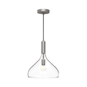 Belleview 12-in Brushed Nickel/Clear Glass 1 Light Pendant