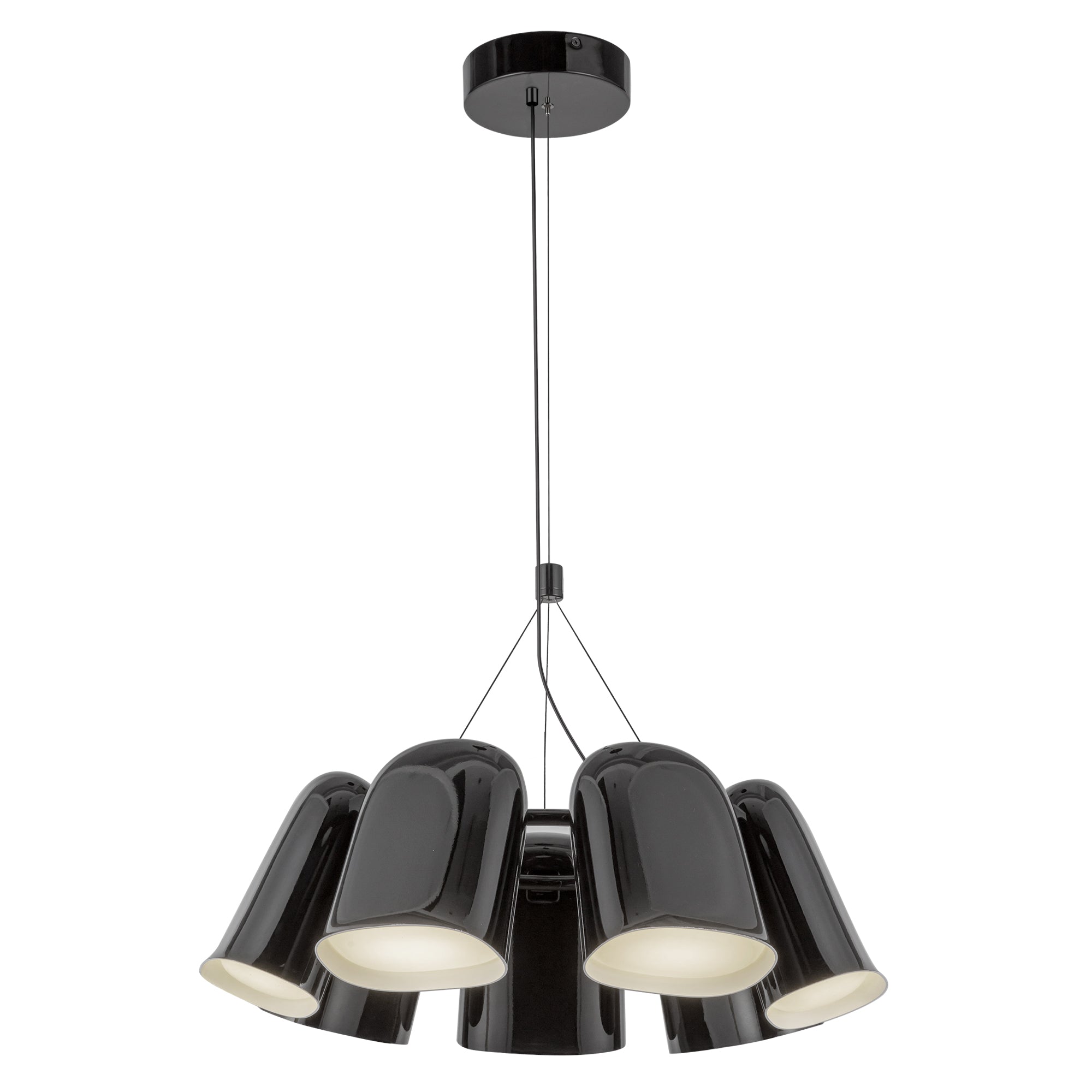 Bell 20-in Glossy Black LED Chandelier