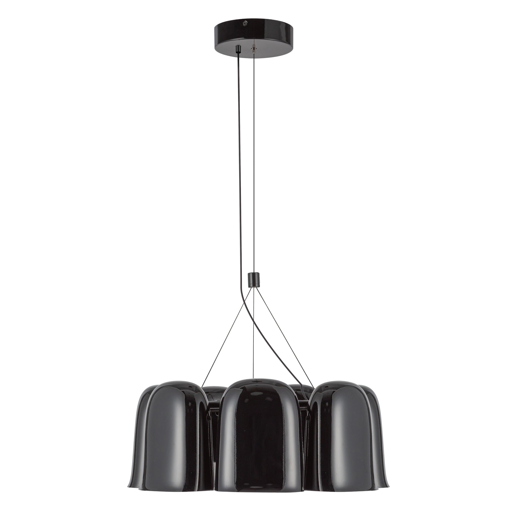 Bell 20-in Glossy Black LED Chandelier