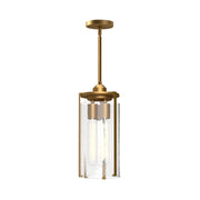 Belmont 7-in Aged Gold/Clear Water Glass 3 Lights Pendant