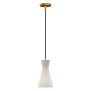 Betty 6-in Aged Gold/Opal Glass 1 Light Pendant