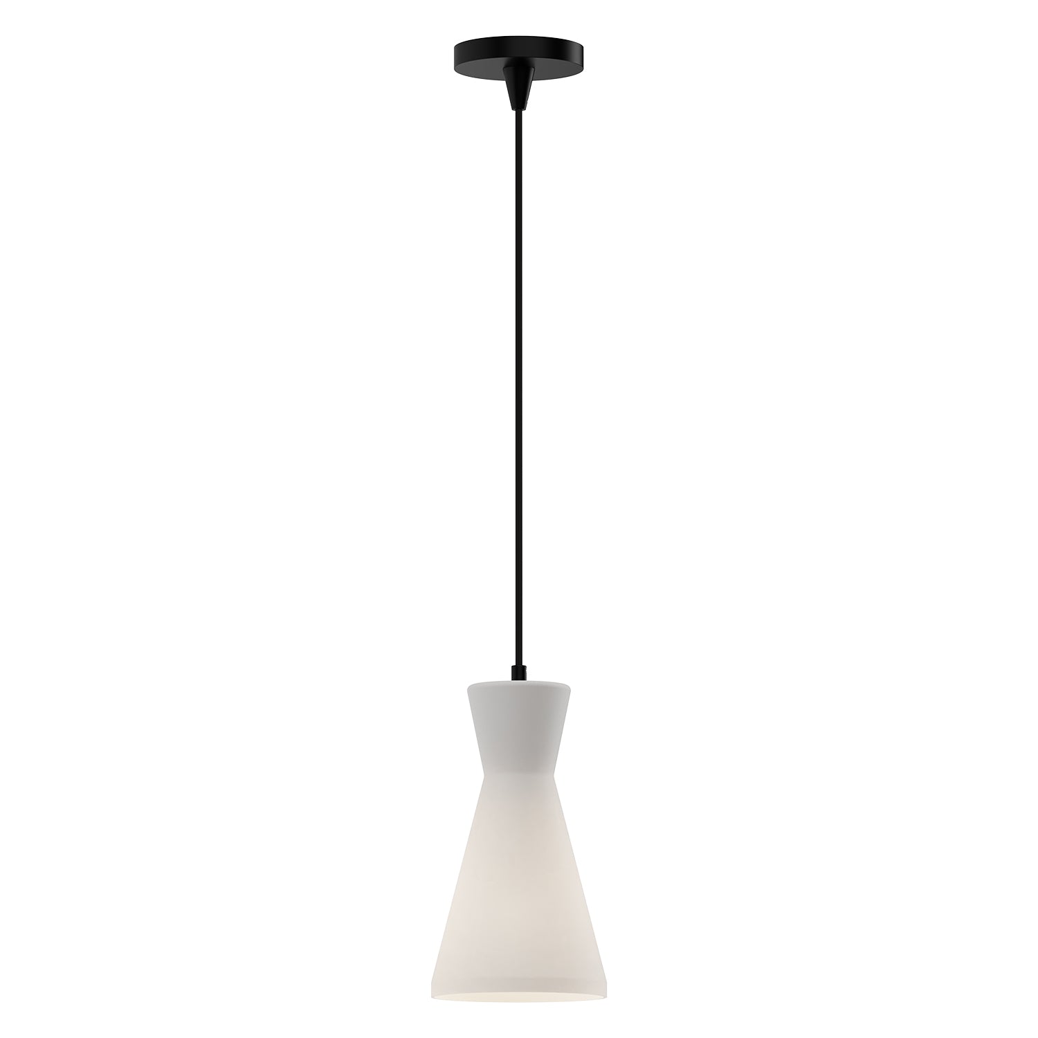 Betty 6-in Matte Black/Opal Glass 1 Light Pendant