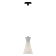 Betty 6-in Matte Black/Opal Glass 1 Light Pendant