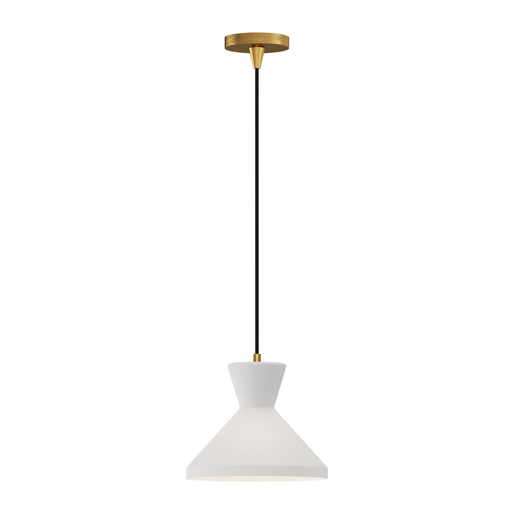 ALORA MOOD Lighting PD473710AGOP Pendant Light Fixture, 1 Light, Vintage Charm, Aged Gold/Opal Glass
