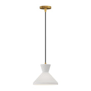 Betty 10-in Aged Gold/Opal Glass 1 Light Pendant