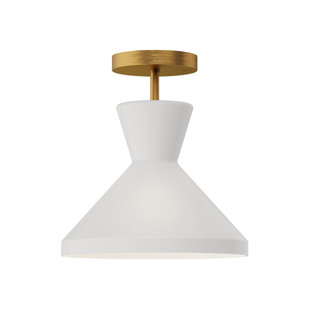 ALORA MOOD Lighting SF473710AGOP Semi Flush Mount, 1 Light, Aged Gold/Opal Glass