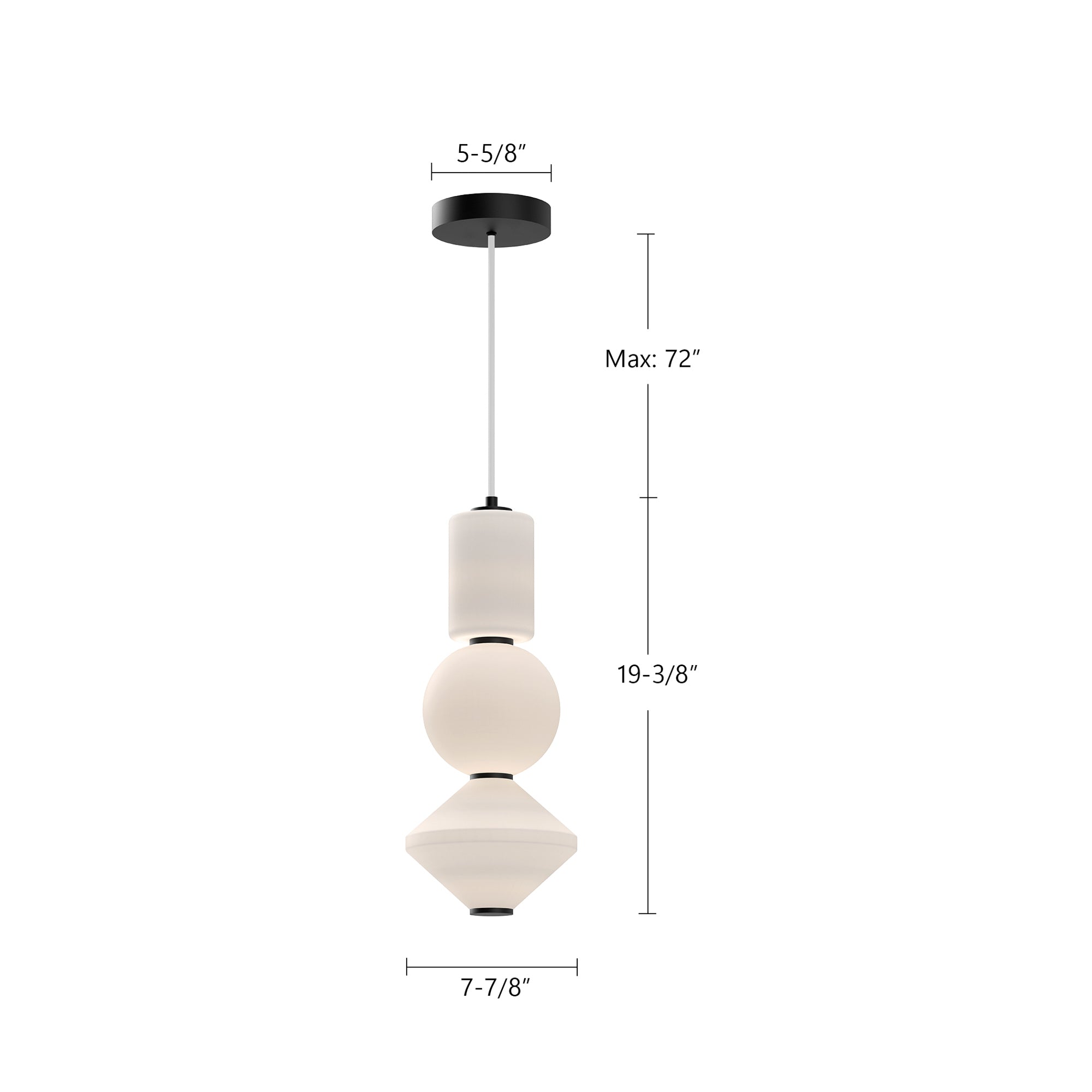Bijou 8-in Brushed Nickel/Opal Matte Glass LED Pendant