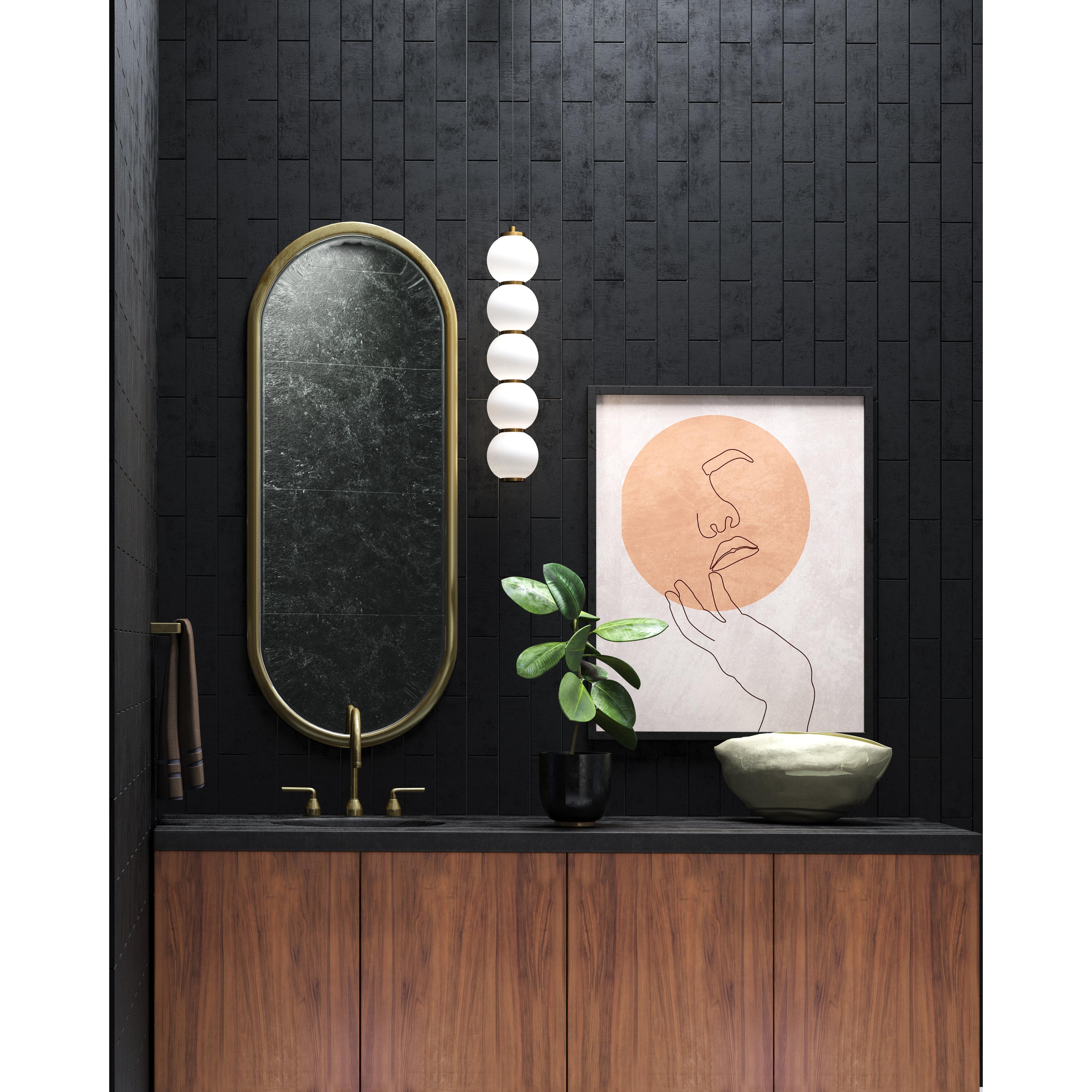 Bijou 5-in Aged Gold/Opal Matte Glass LED Pendant