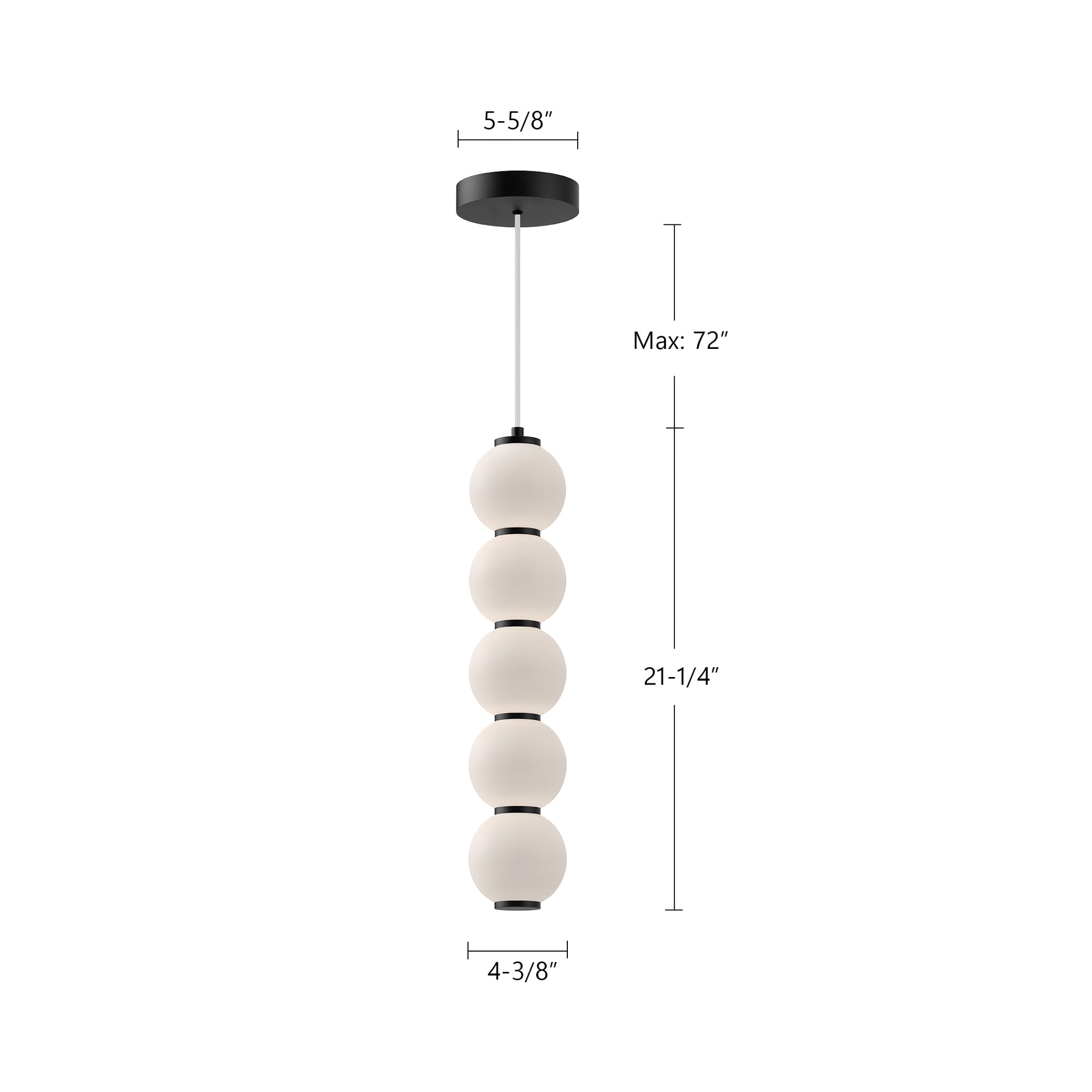 Bijou 5-in Brushed Nickel/Opal Matte Glass LED Pendant