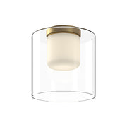 Birch 9-in Brushed Gold/Clear LED Flush Mount