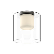 Birch 9-in Black/Clear LED Flush Mount