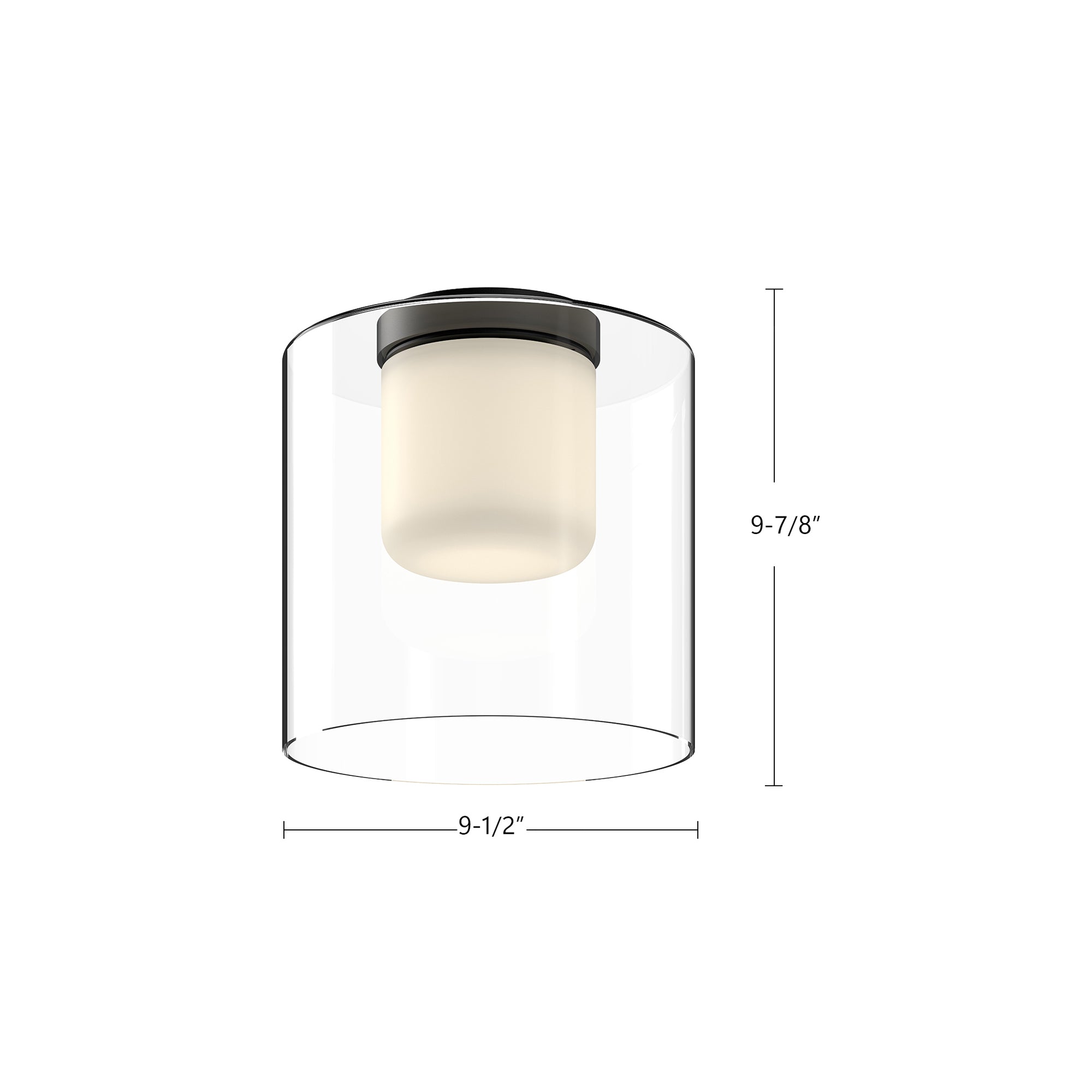 Birch 9-in Brushed Gold/Clear LED Flush Mount
