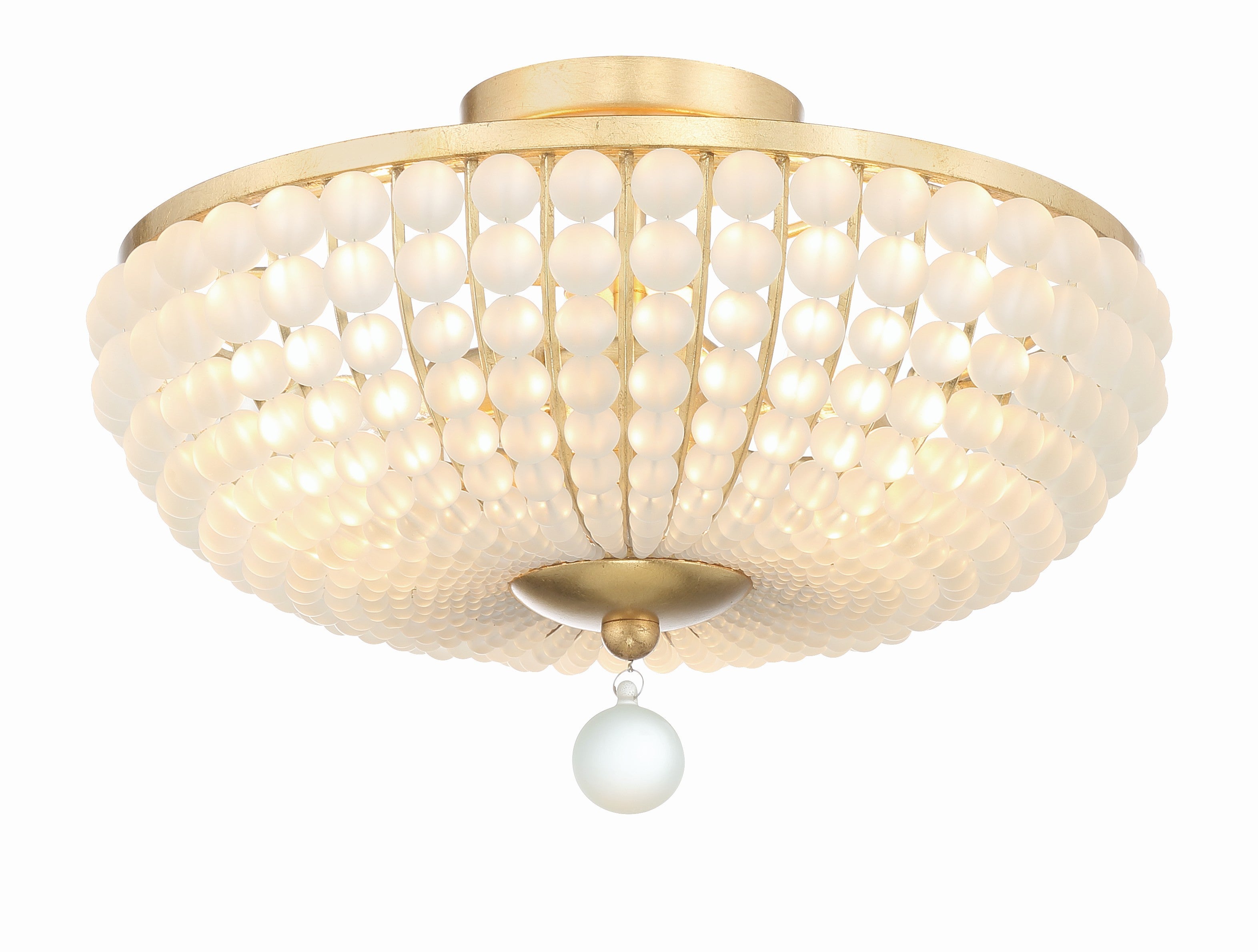 Crystorama Bella BLA-10660-GA – 15.75 Inch – 3 Light – Semi Flush Mount Light – Antique Gold – Damp Rated