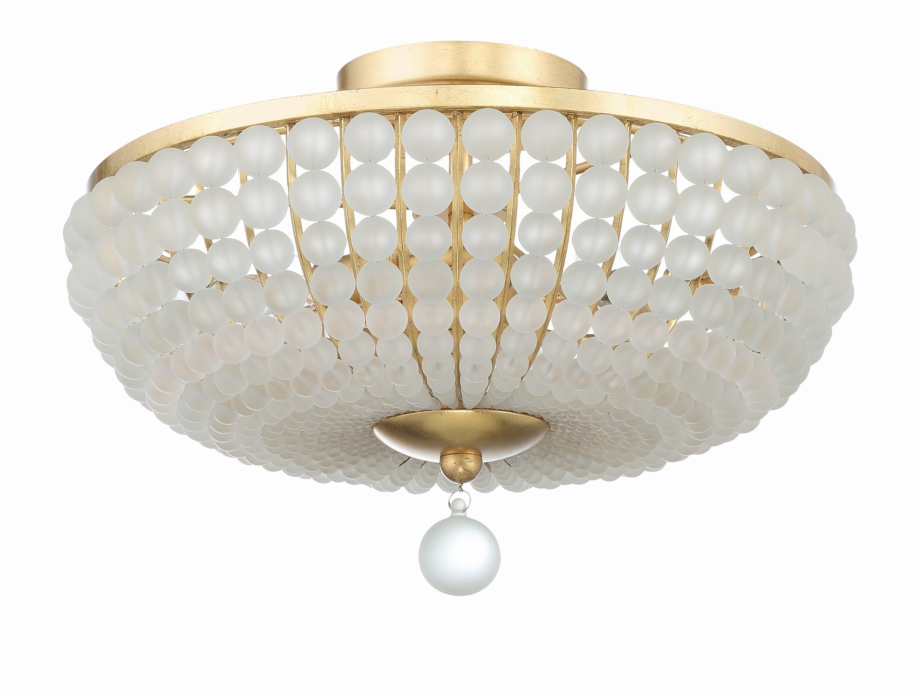 Crystorama Bella BLA-10660-GA – 15.75 Inch – 3 Light – Semi Flush Mount Light – Antique Gold – Damp Rated