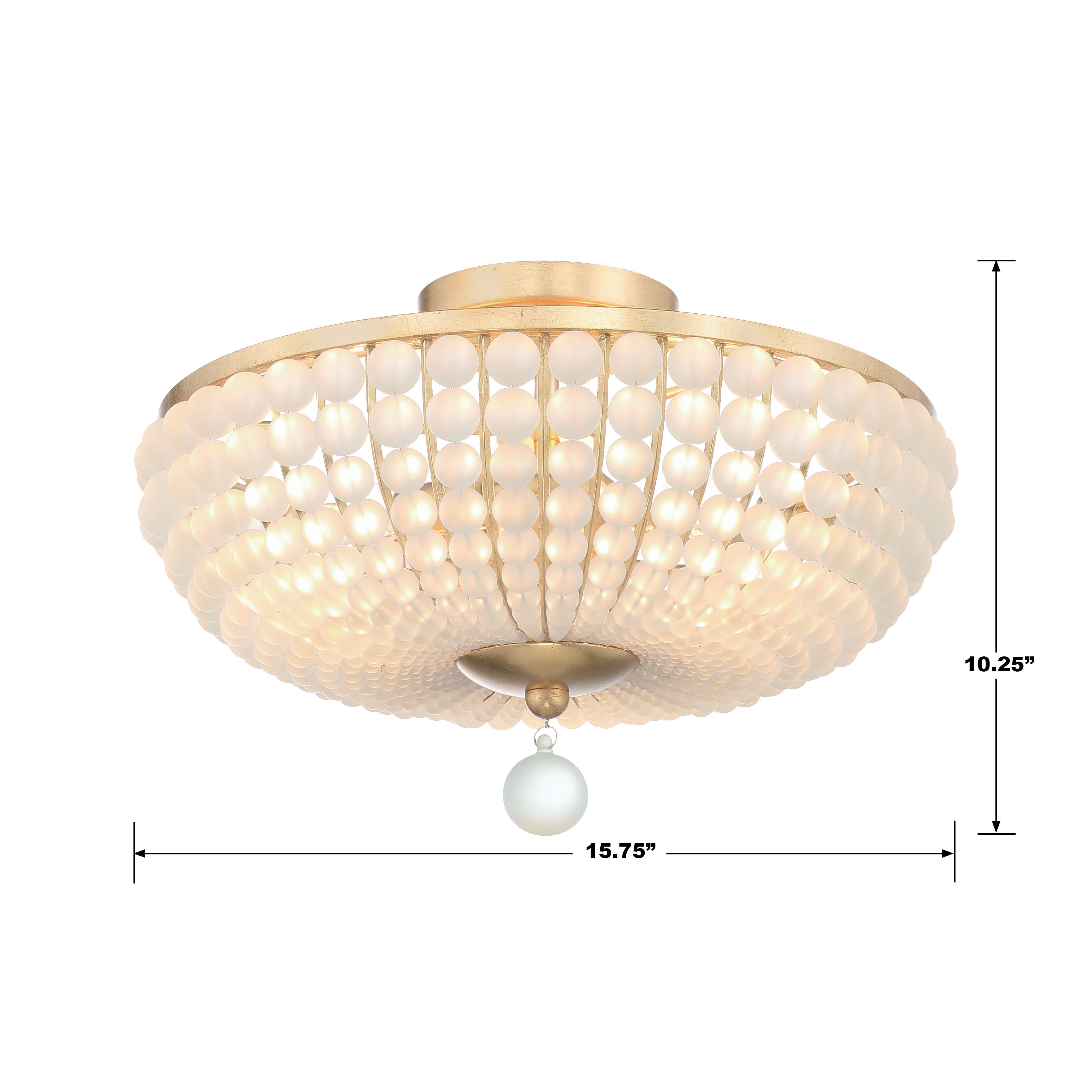 Crystorama Bella BLA-10660-GA – 15.75 Inch – 3 Light – Semi Flush Mount Light – Antique Gold – Damp Rated