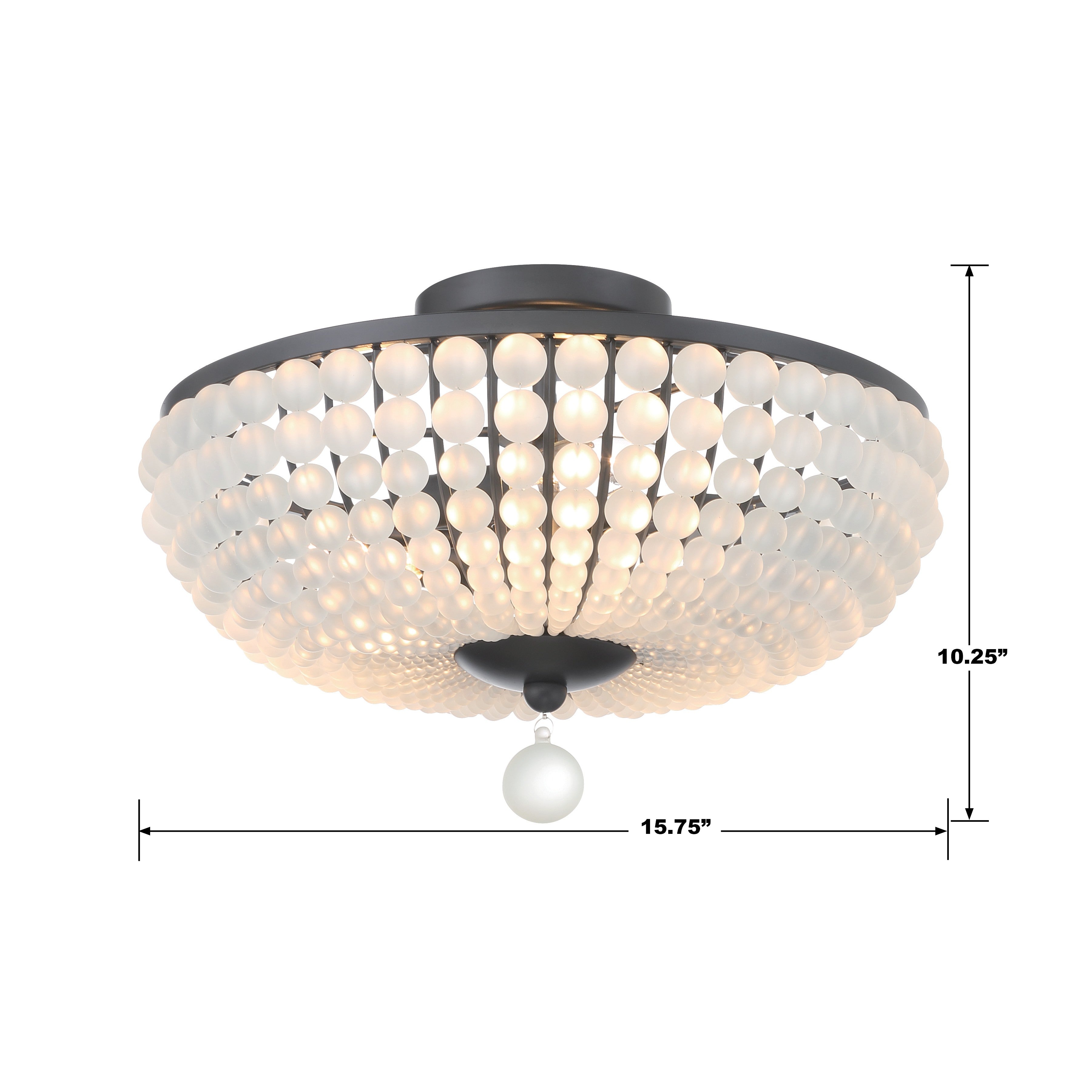 Crystorama Bella BLA-10660-MK – 15.75 Inch – 3 Light – Semi Flush Mount Light – Matte Black – Damp Rated