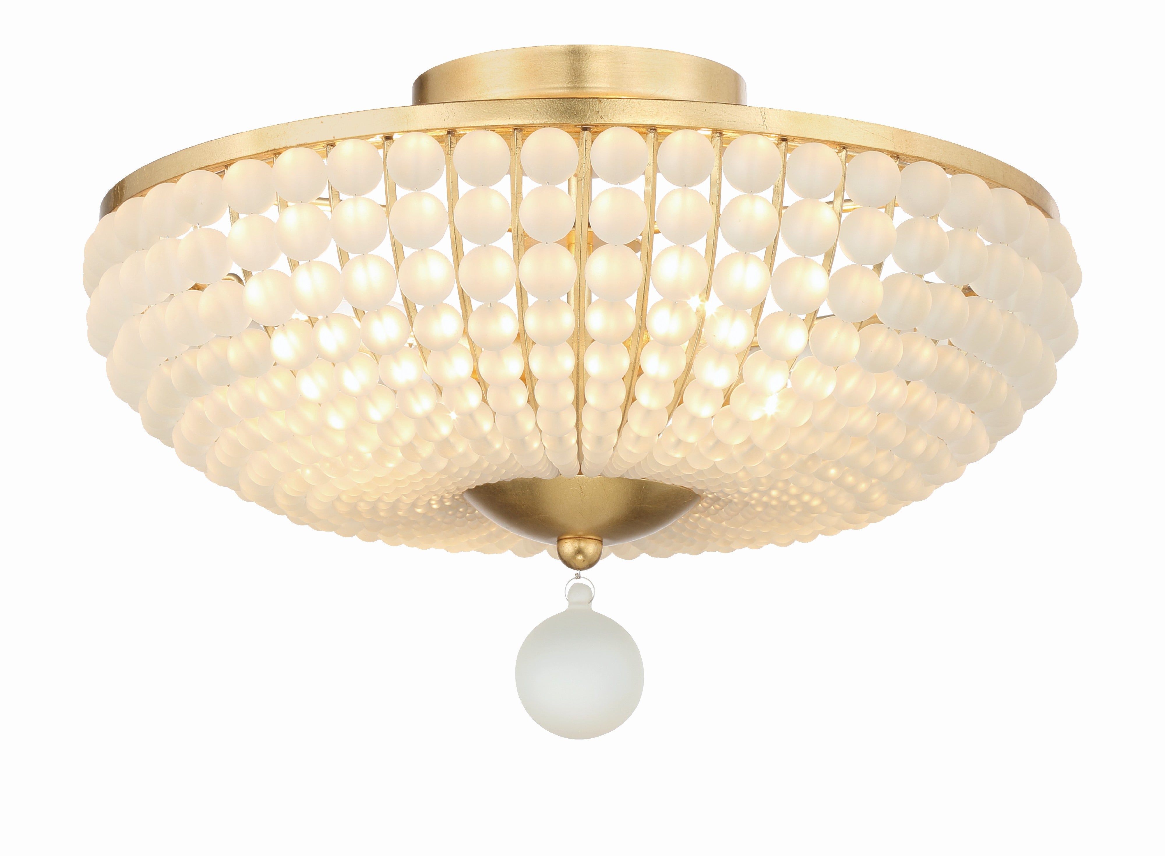 Crystorama Bella BLA-10665-GA – 18 Inch – 4 Light – Semi Flush Mount Light – Antique Gold – Damp Rated