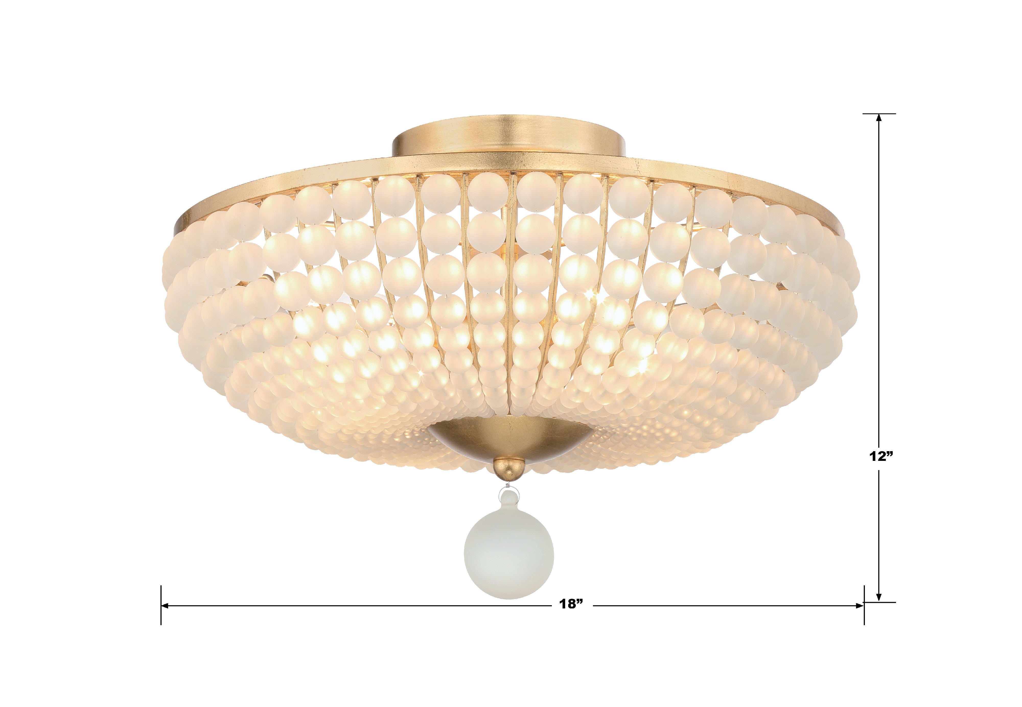 Crystorama Bella BLA-10665-GA – 18 Inch – 4 Light – Semi Flush Mount Light – Antique Gold – Damp Rated