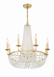 Crystorama Bella BLA-10668-GA – 26 Inch – 8 Light – Chandelier – Antique Gold – Damp Rated