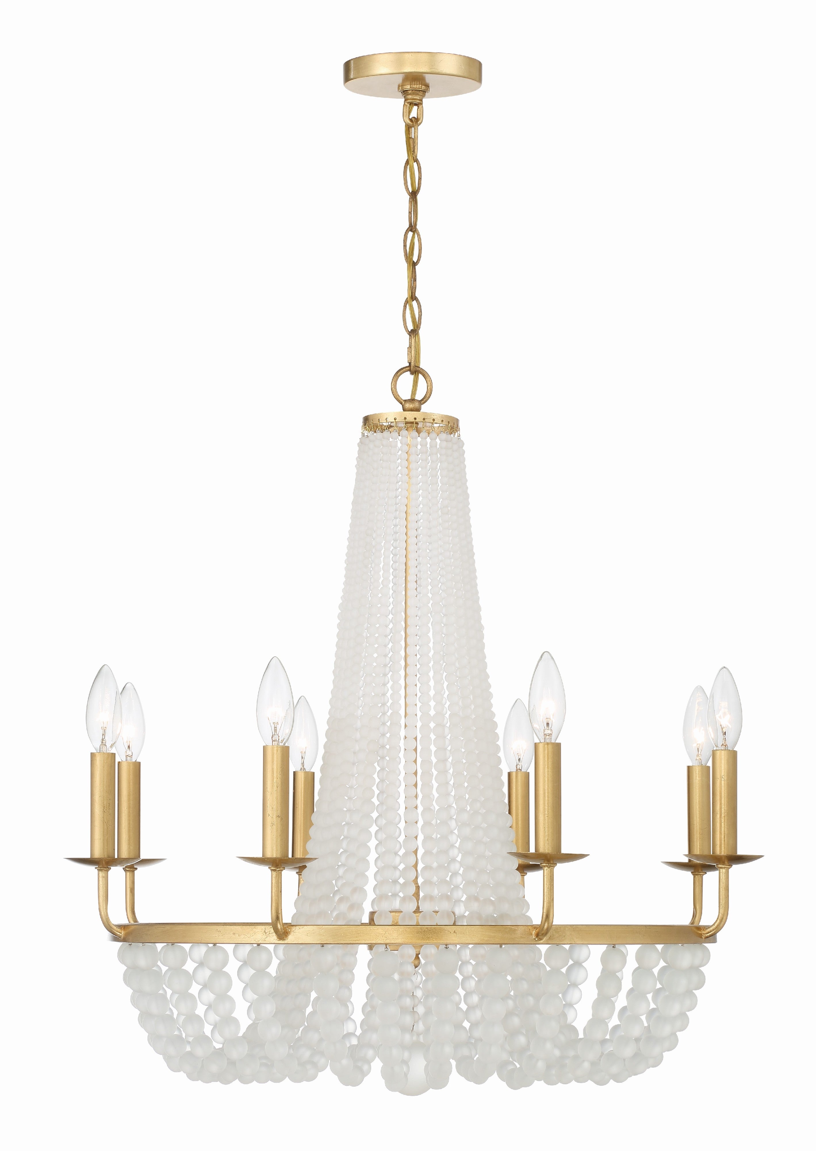 Crystorama Bella BLA-10668-GA – 26 Inch – 8 Light – Chandelier – Antique Gold – Damp Rated