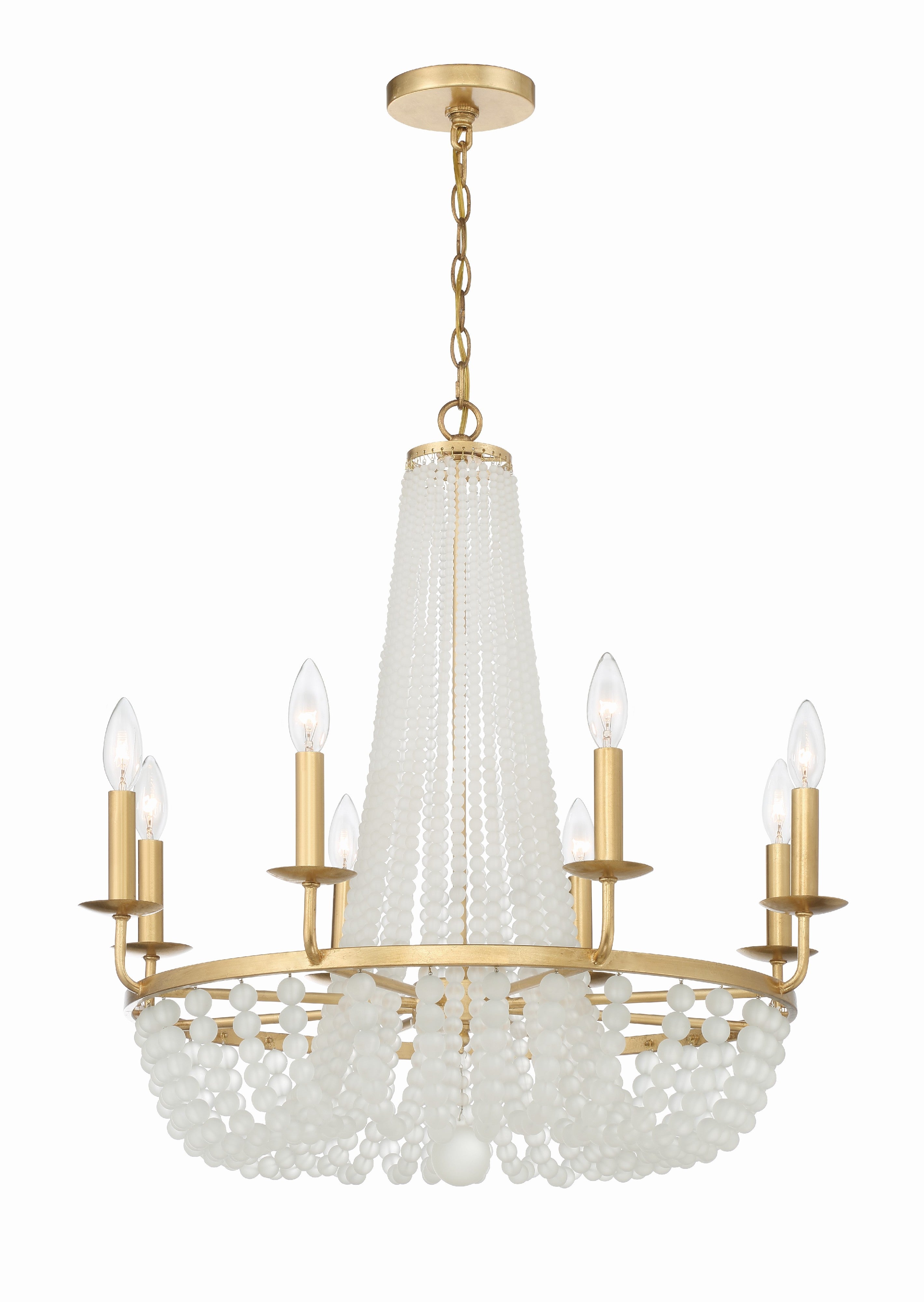 Crystorama Bella BLA-10668-GA – 26 Inch – 8 Light – Chandelier – Antique Gold – Damp Rated