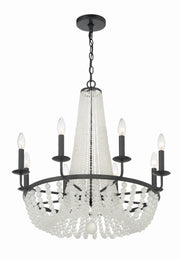Crystorama Bella BLA-10668-MK – 26 Inch – 8 Light – Chandelier – Matte Black – Damp Rated