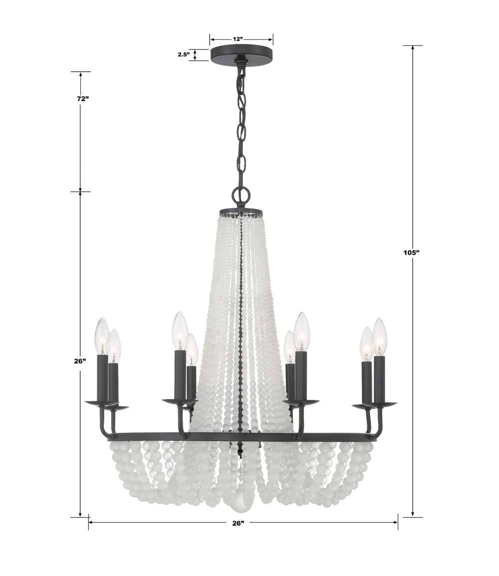 Crystorama Lighting BLA-10668-MK Chandelier, UL Damp Rated, Matte Black