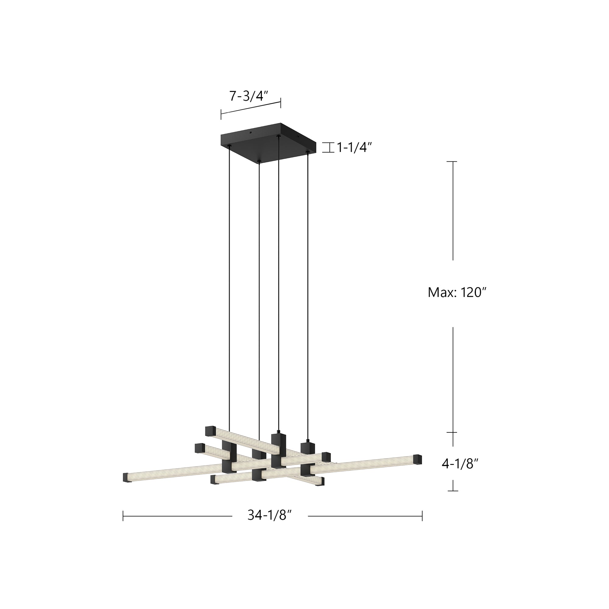Blade 34-in Black LED Chandeliers