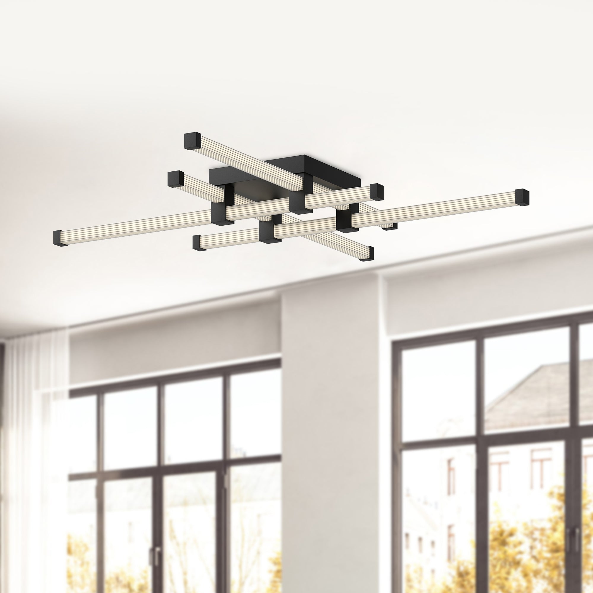 Blade 34-in Black LED Flush Mount