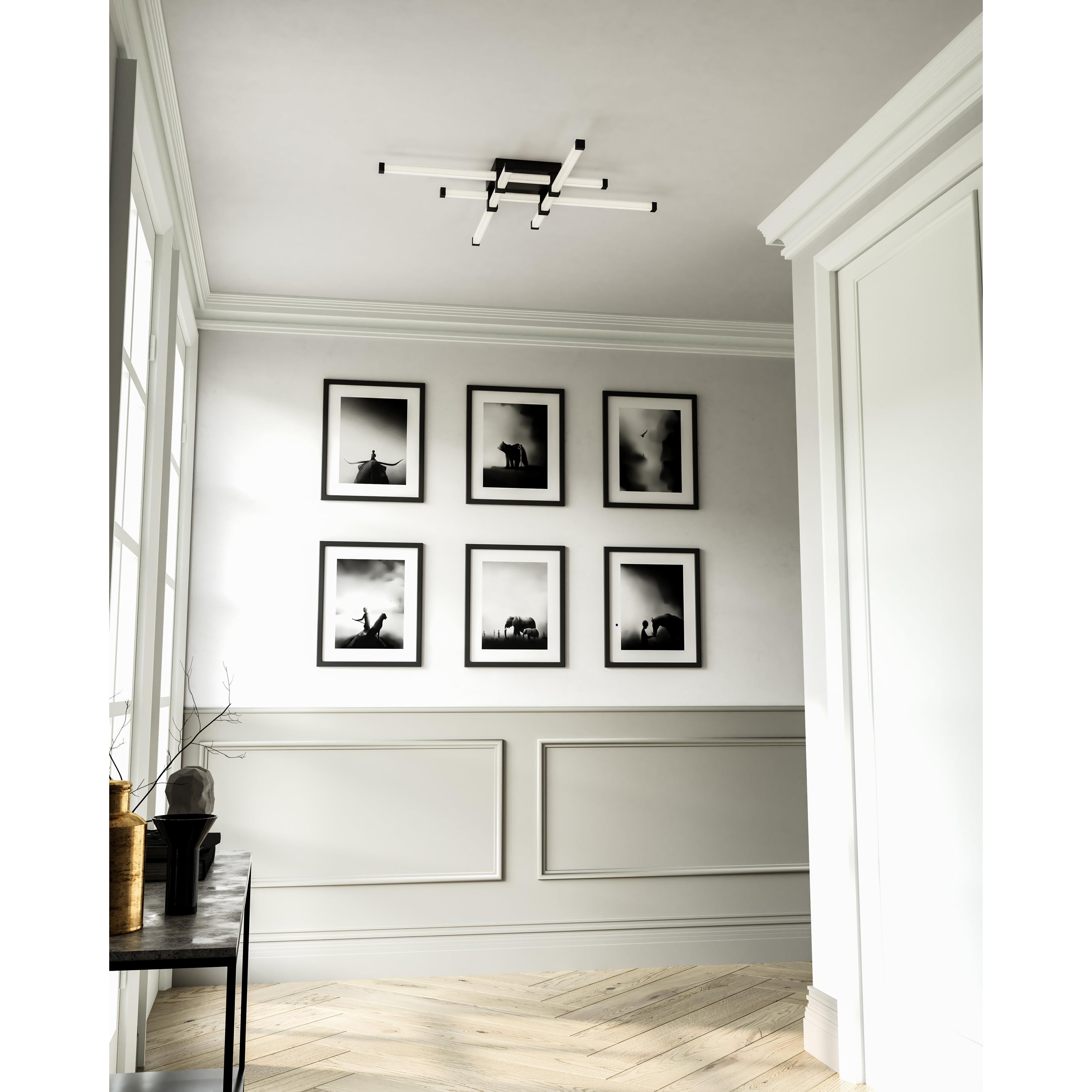 Blade 34-in Black LED Flush Mount