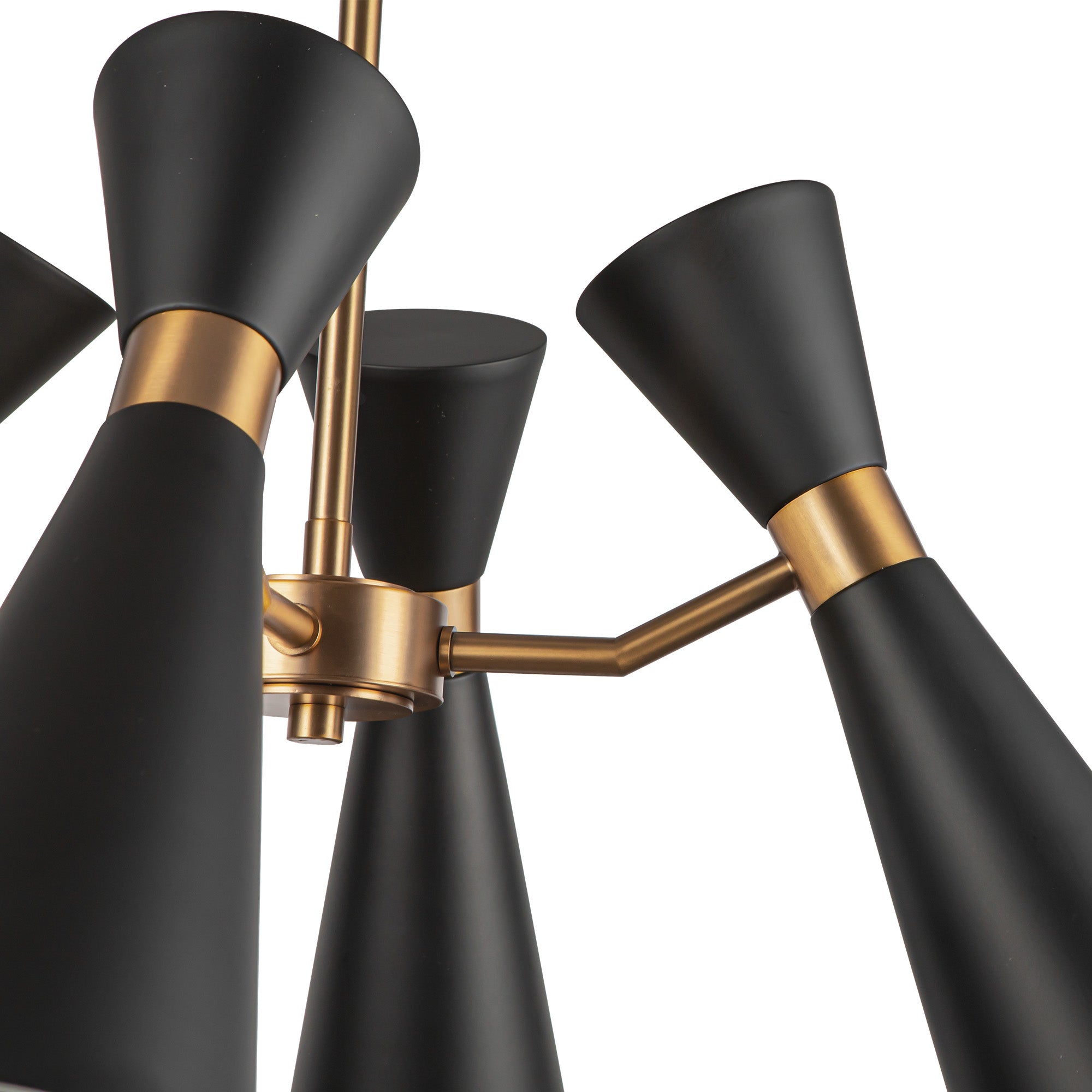 Blake 24-in Matte Black/Aged Gold Socket Chandelier