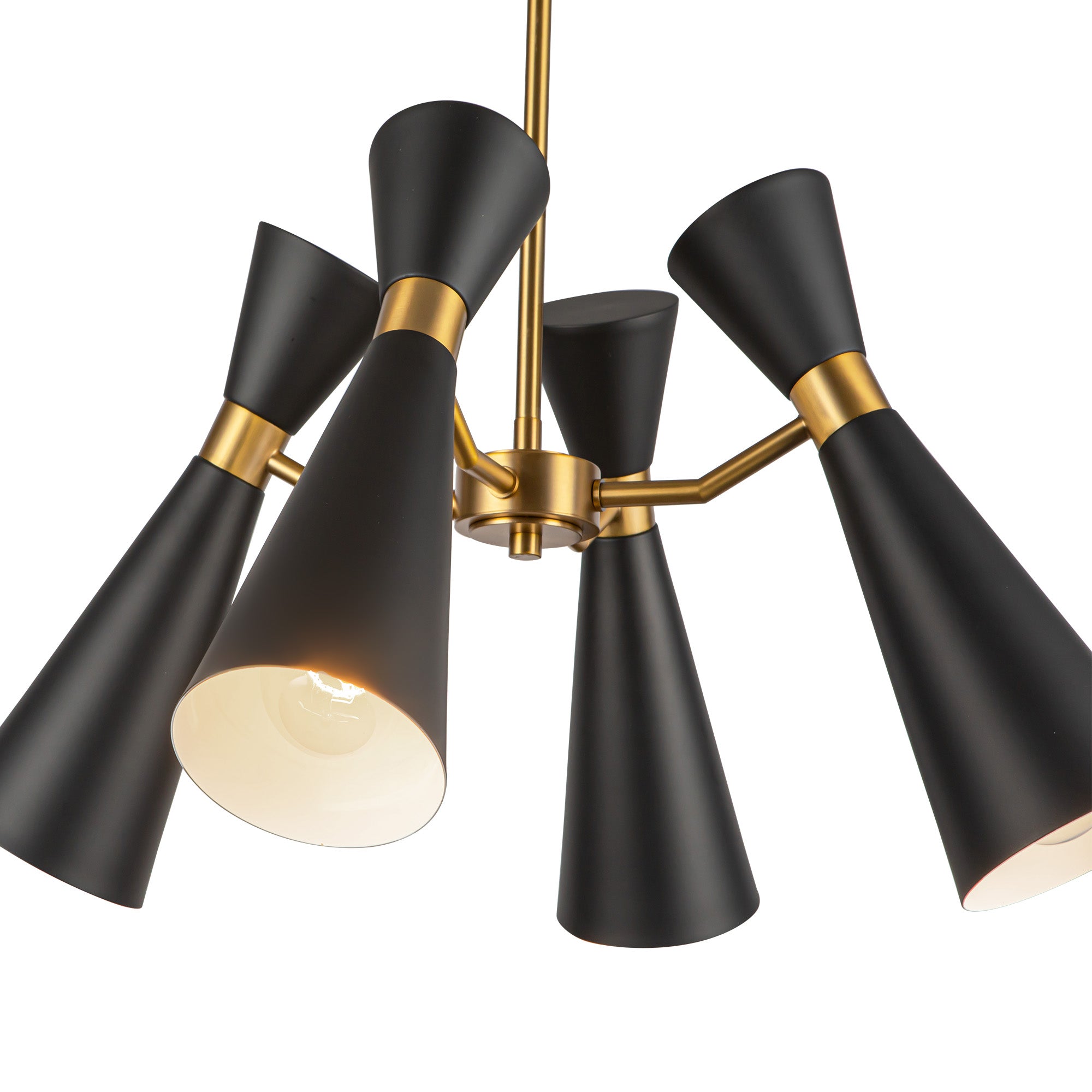 Blake 24-in Matte Black/Aged Gold Socket Chandelier