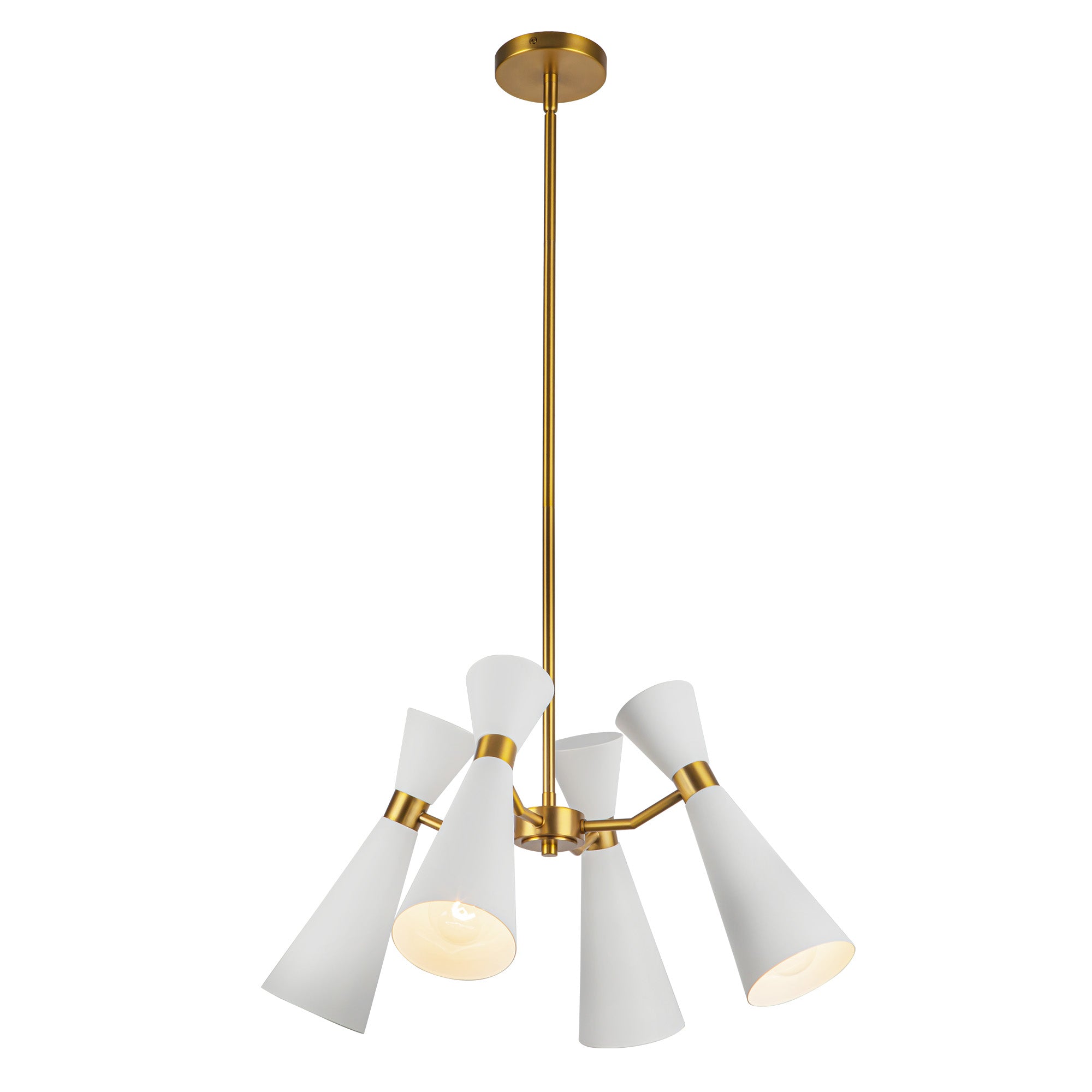 Blake 24-in White/Aged Gold Socket Chandelier