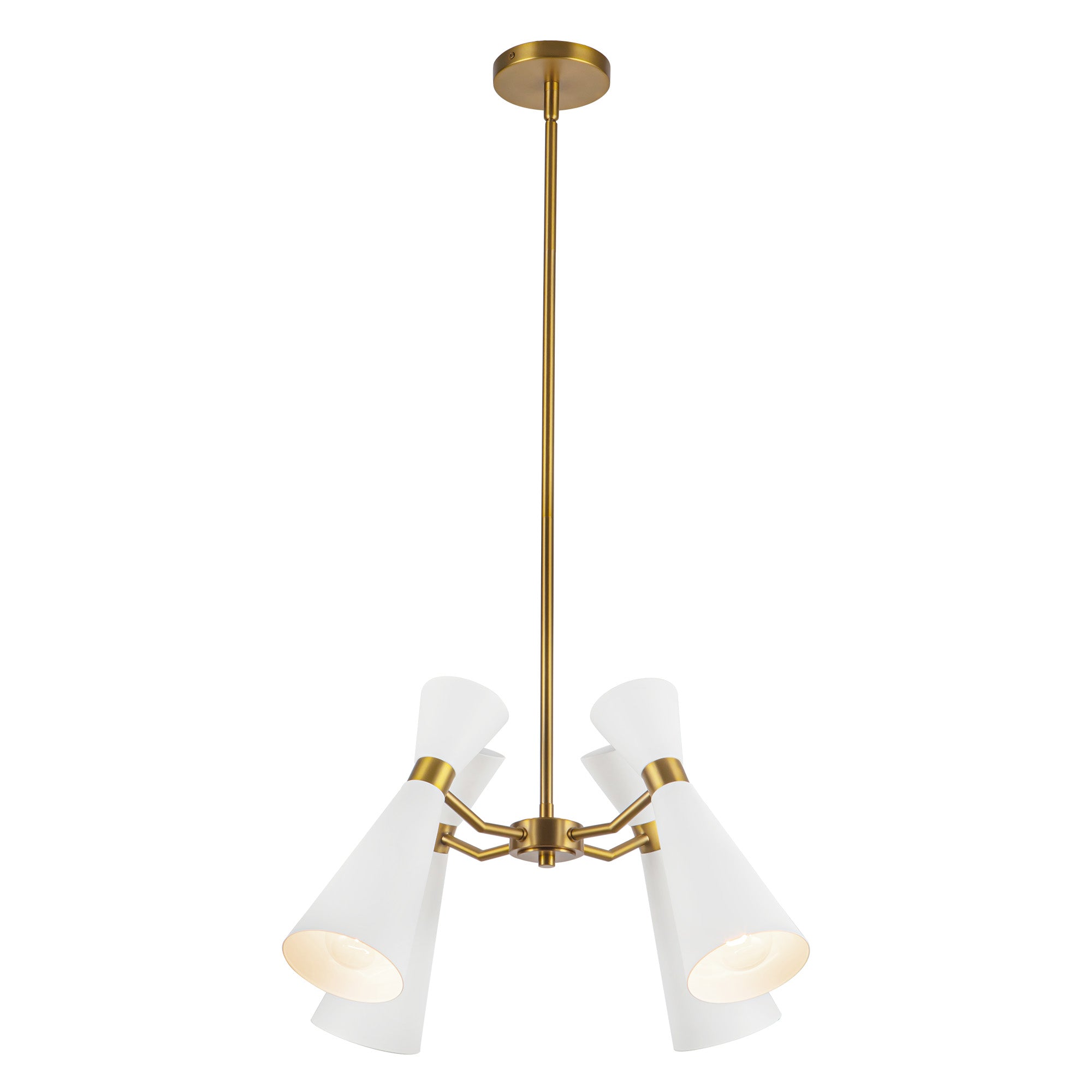 Blake 24-in White/Aged Gold Socket Chandelier