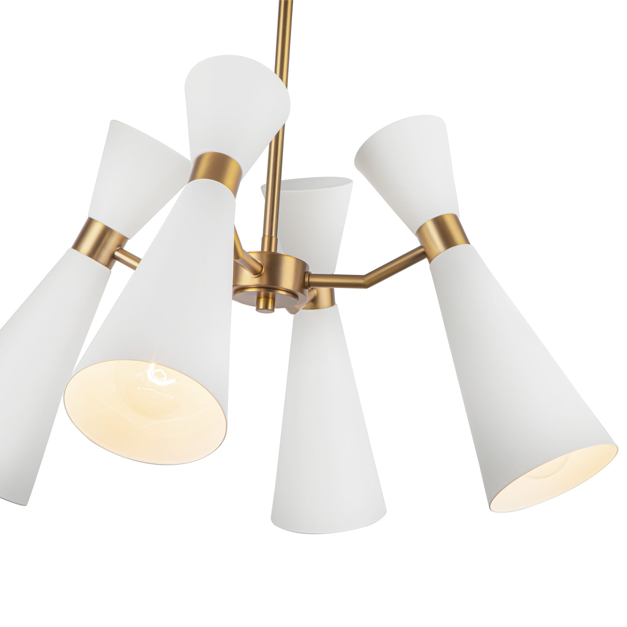 Blake 24-in White/Aged Gold Socket Chandelier
