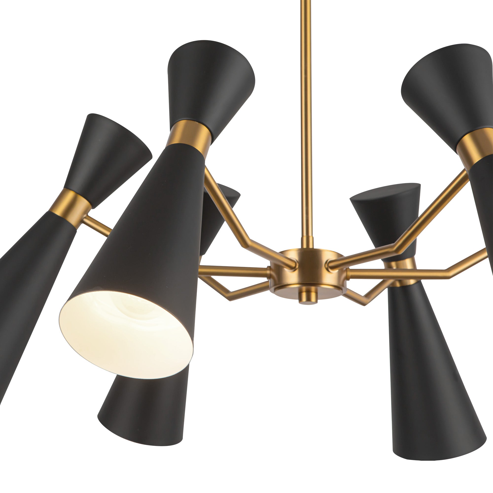 Blake 32-in Matte Black/Aged Gold Socket Chandelier