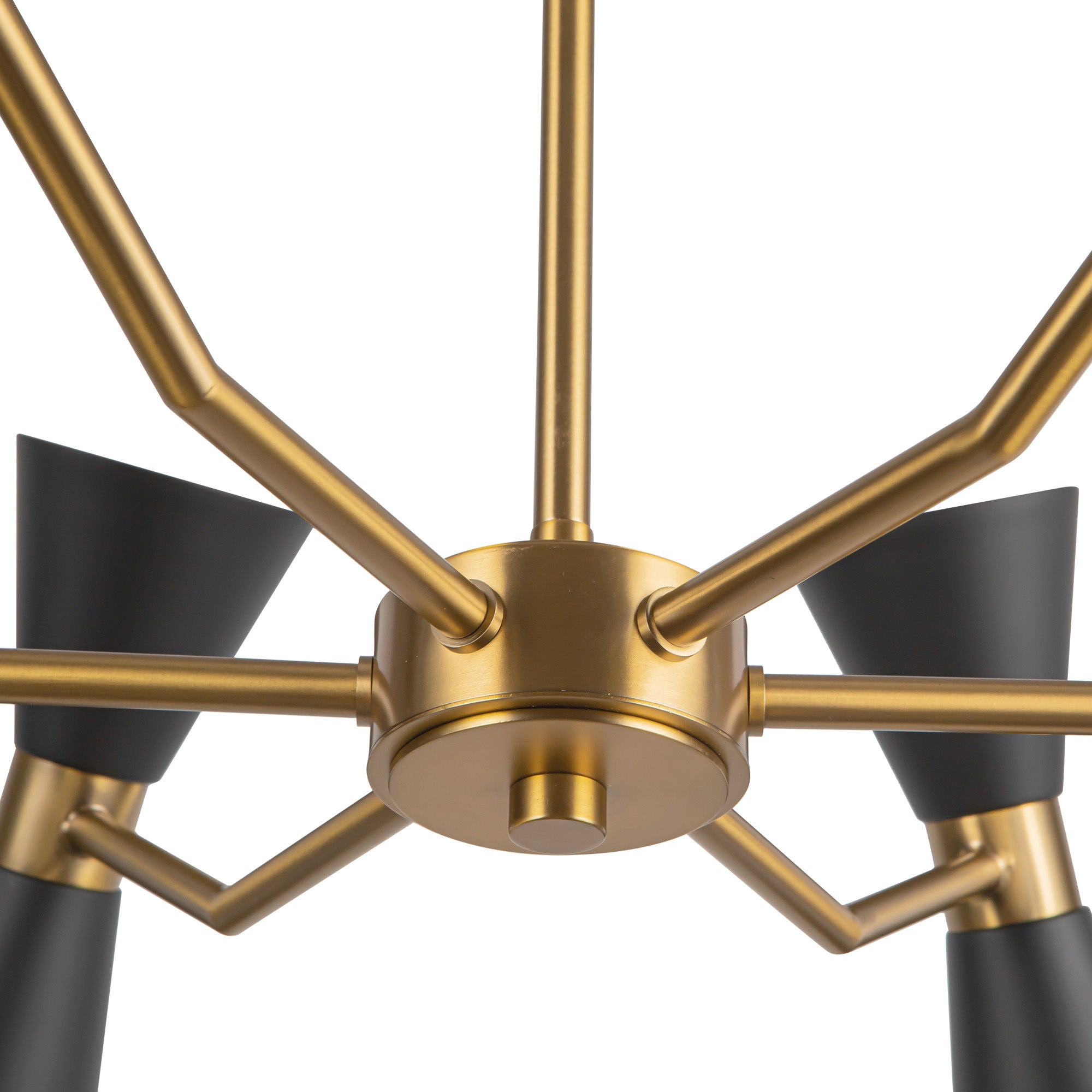 Blake 32-in Matte Black/Aged Gold Socket Chandelier