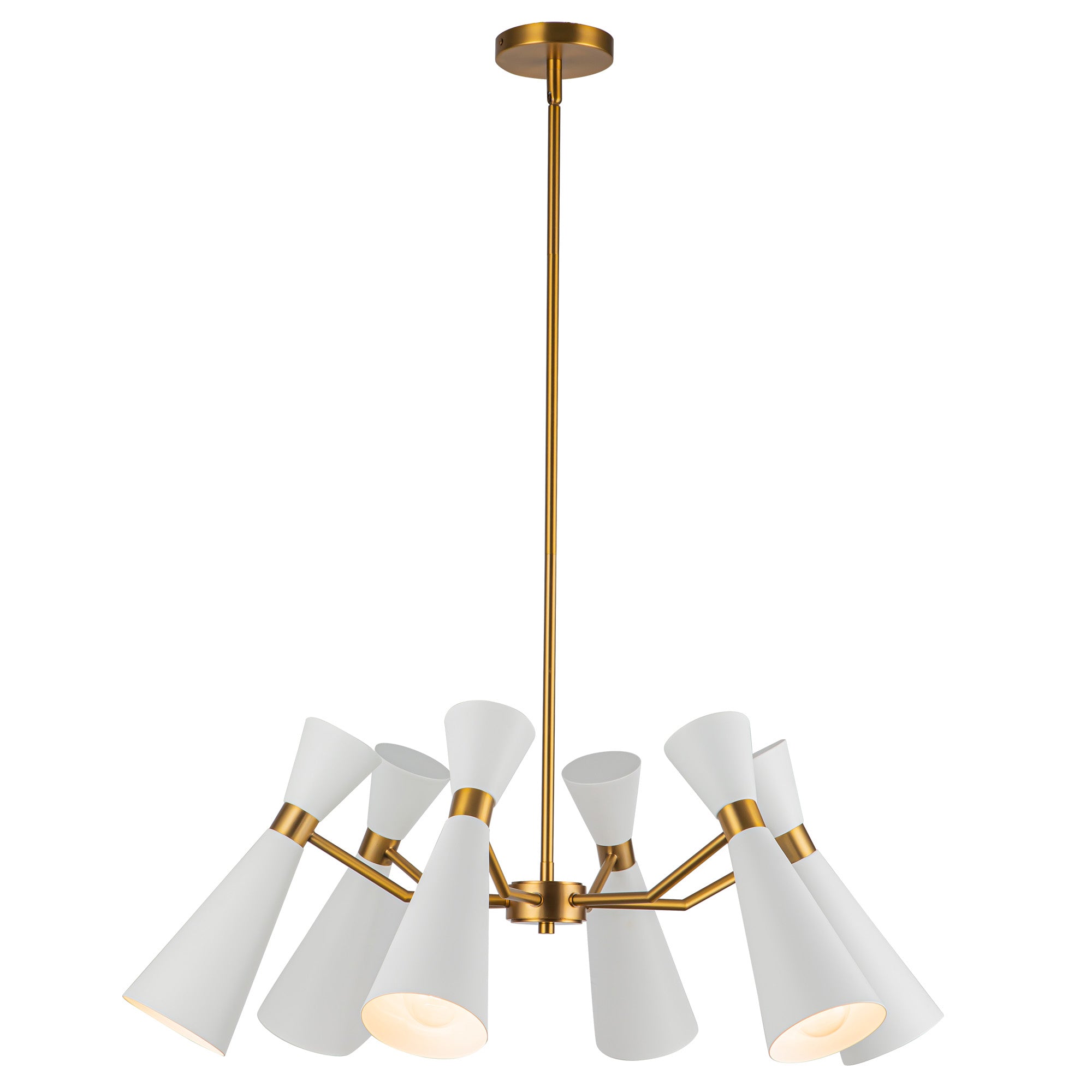 Blake 32-in White/Aged Gold Socket Chandelier
