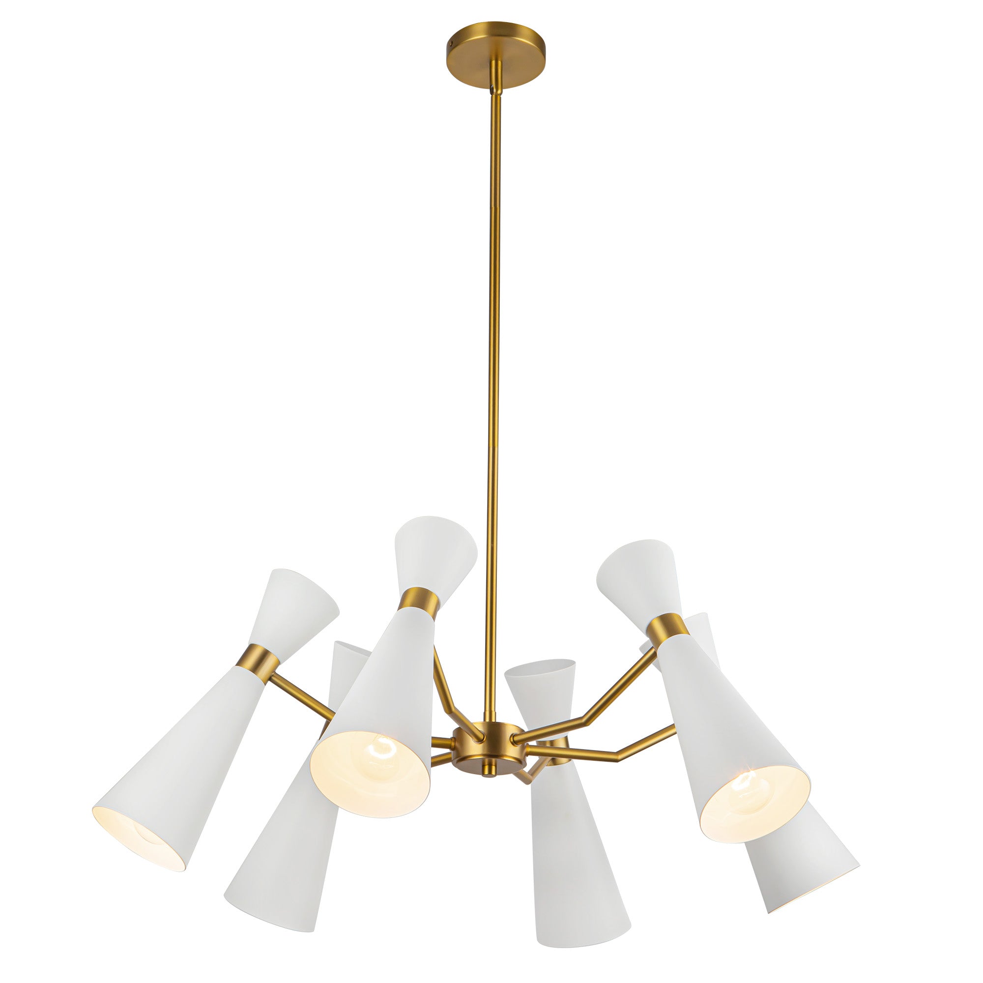 Blake 32-in White/Aged Gold Socket Chandelier