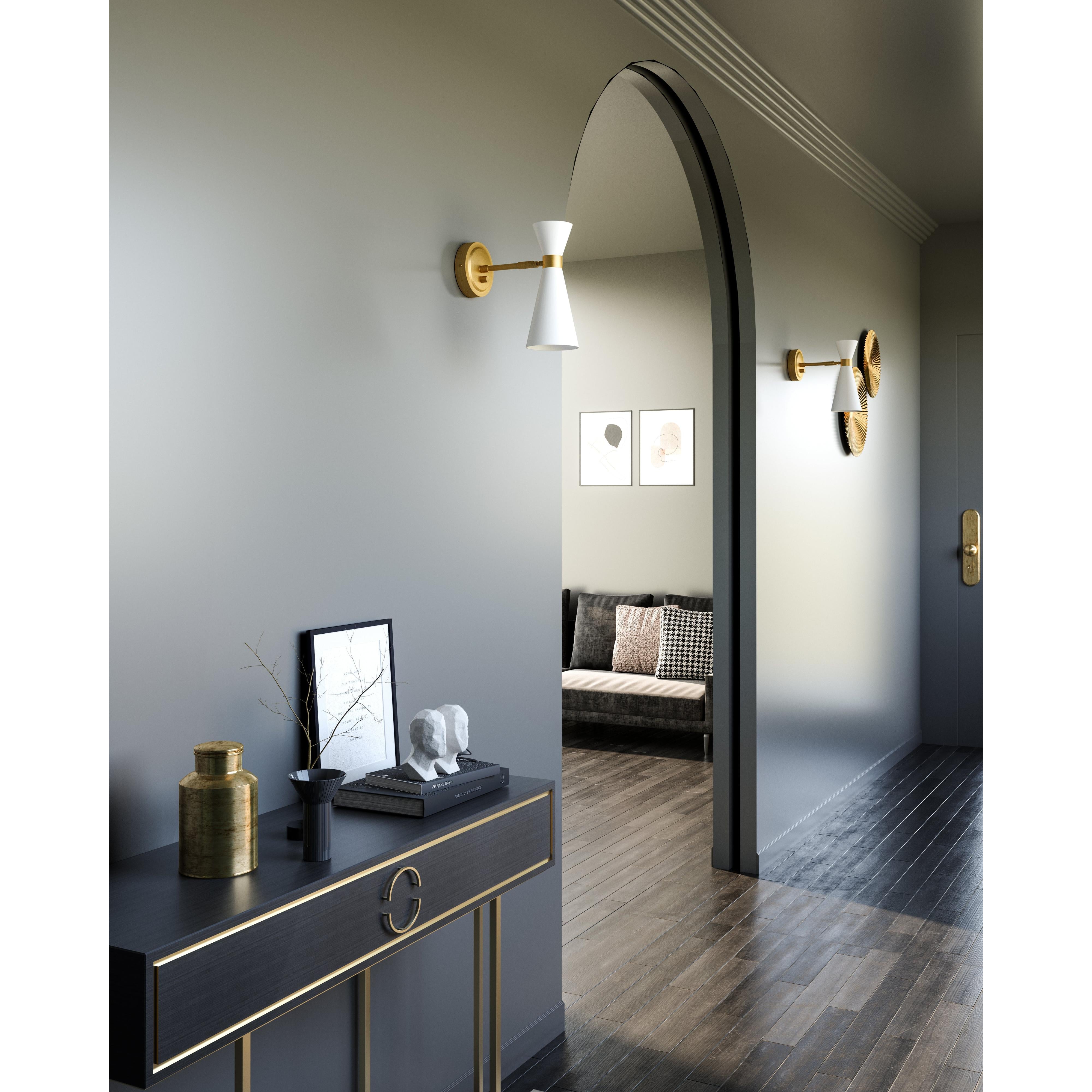 Blake 4-in Aged Gold/White 1 Light Wall/Vanity