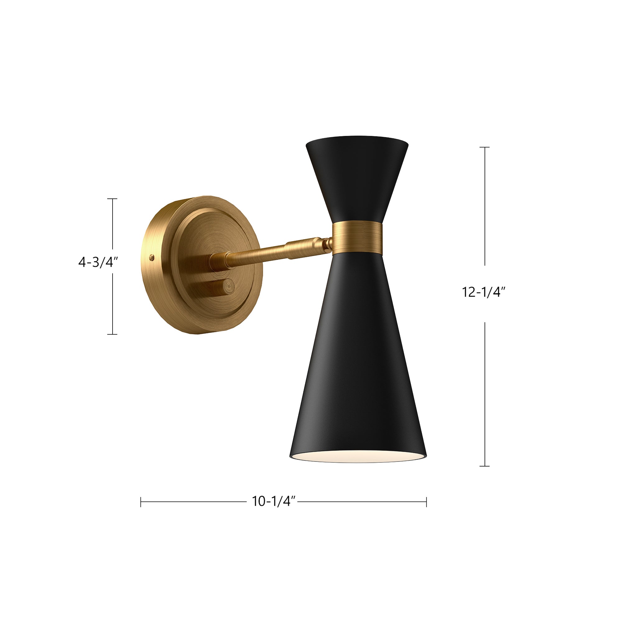 Blake 4-in Aged Gold/Matte Black 1 Light Wall/Vanity