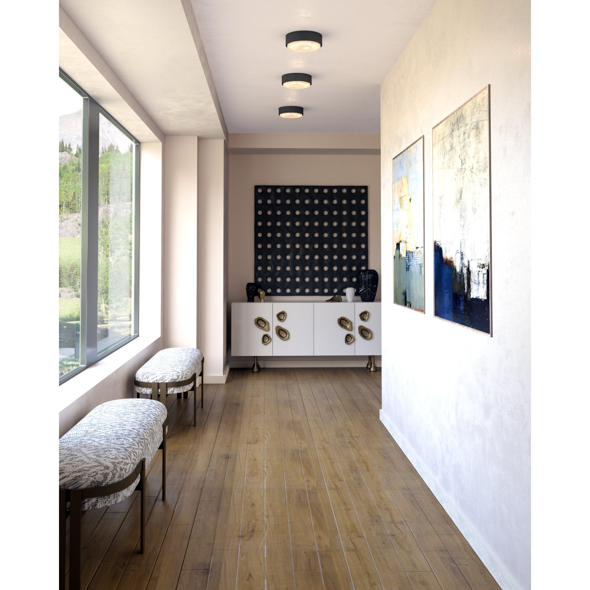 Blanco 8-in Urban Bronze/Alabaster LED Flush Mount