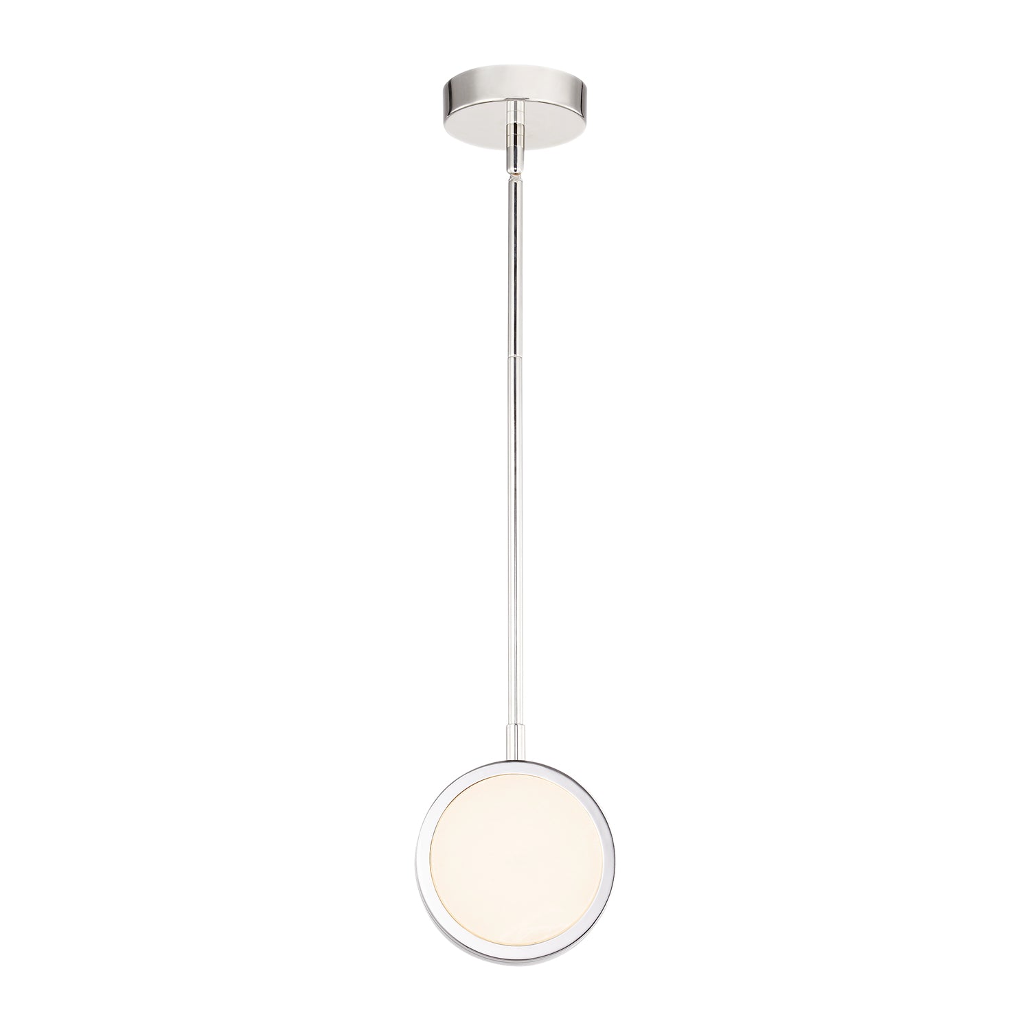 Blanco 6-in Polished Nickel/Alabaster LED Pendant
