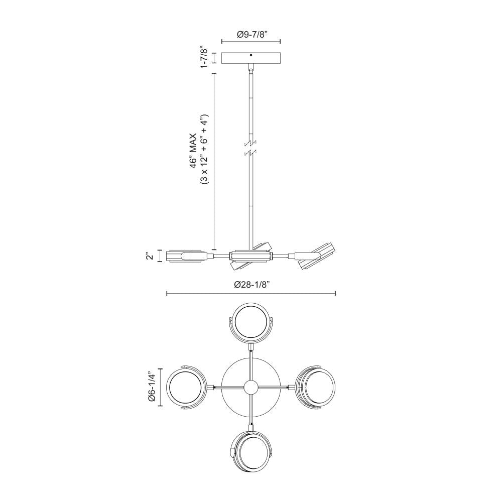 Alora Lighting BLANCO PD325428PNAR Pendant - Polished Nickel