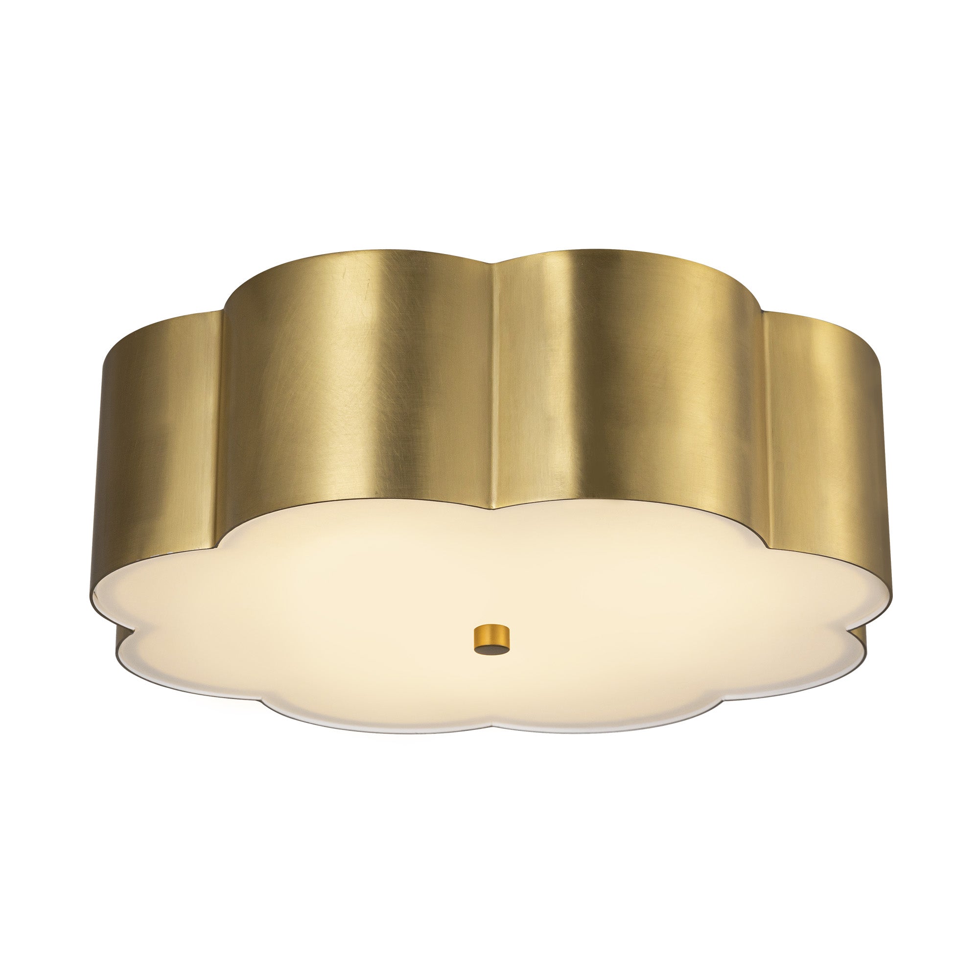 Blossom 14-in Brushed Gold Socket Flush Mount