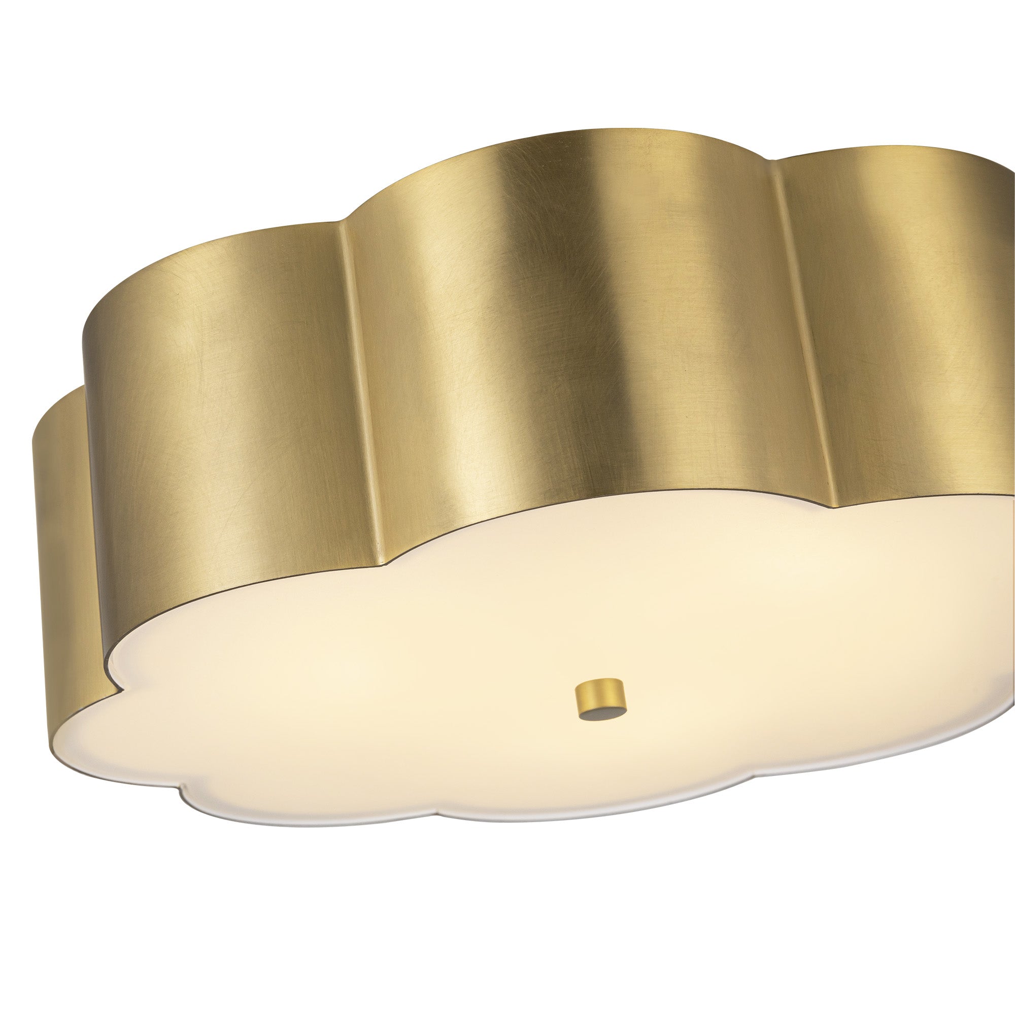 Blossom 14-in Brushed Gold Socket Flush Mount