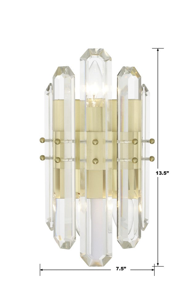 Crystorama BOLTON BOL-8882-AG Sconce Modern - Aged Brass