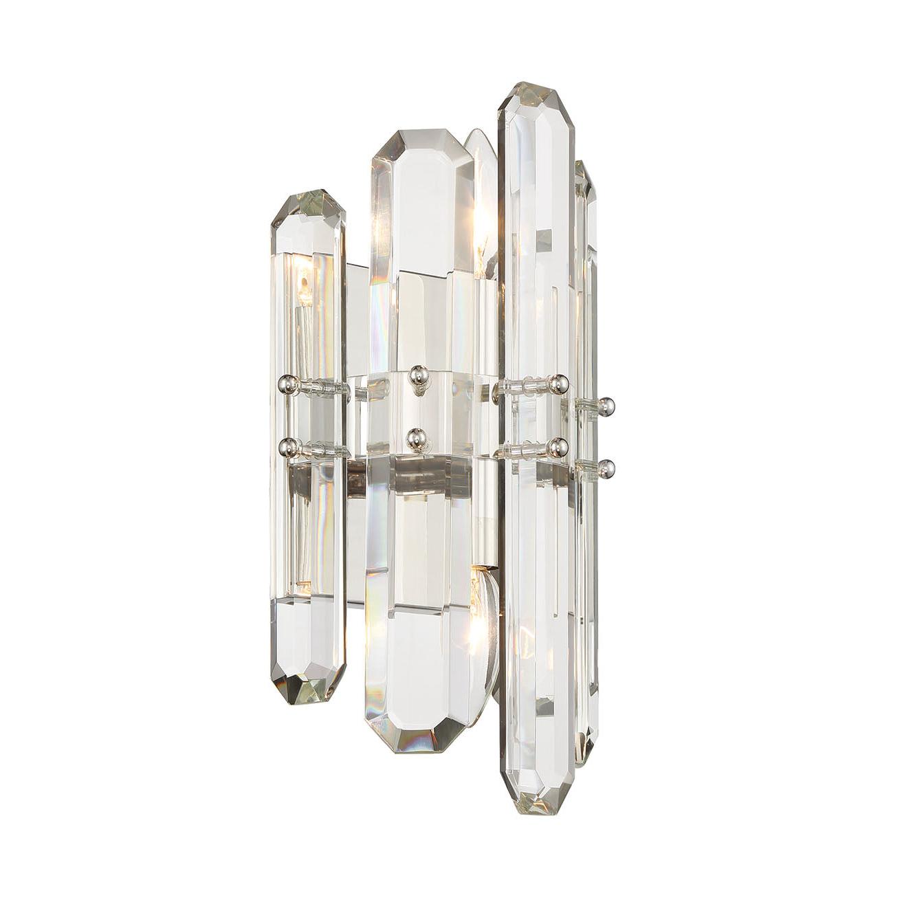 Crystorama Bolton BOL-8882-PN – 7.5 Inch – 2 Light – Sconce – Polished Nickel – Dry Rated